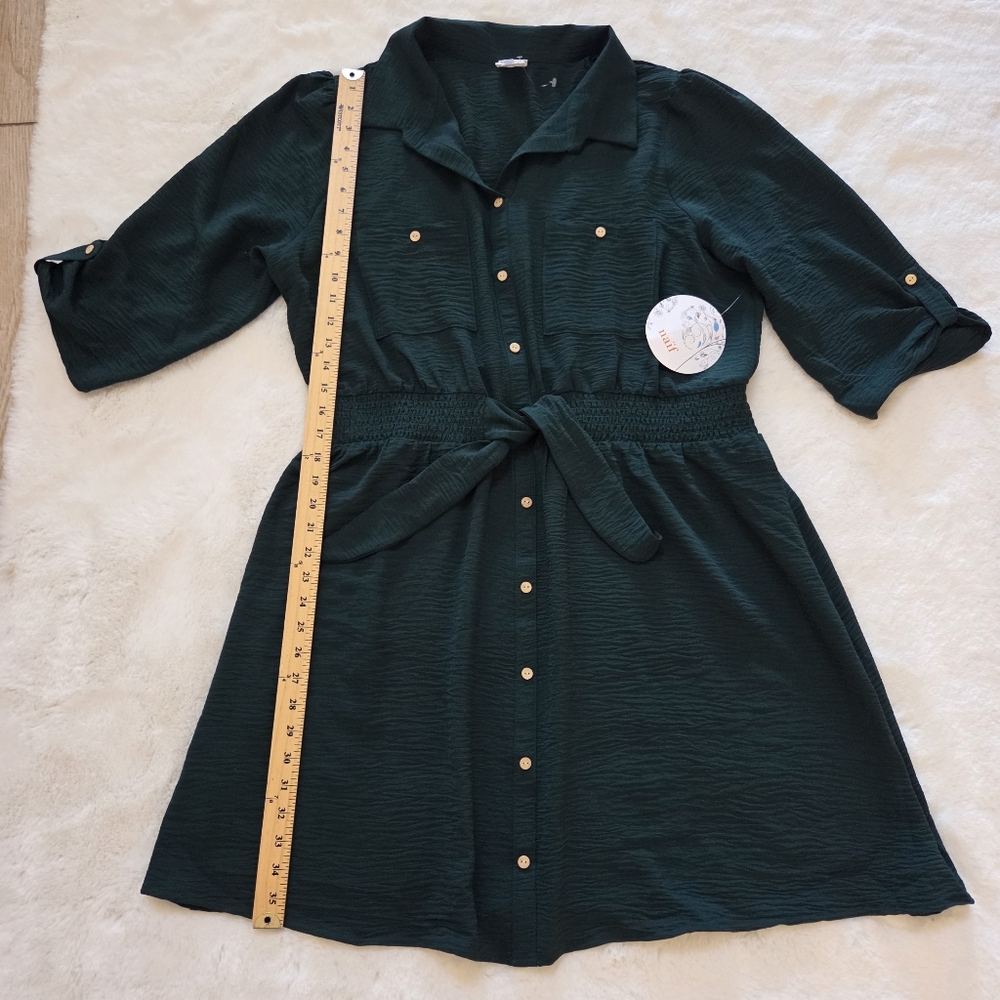 Naif Green Belted Dress Size 2X - Picture 5 of 9